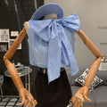 Light-luxury Chic Niche Round-neck Sleeveless Top With Tie-up Bow Detail