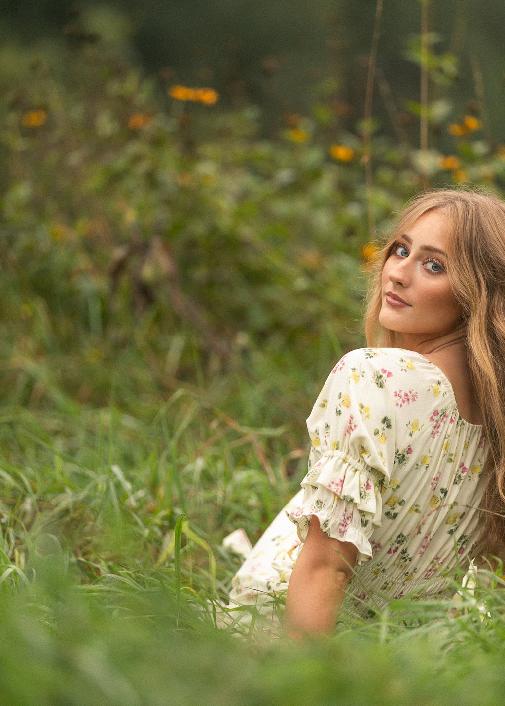 Celine Puff Sleeve Floral Maxi Dress