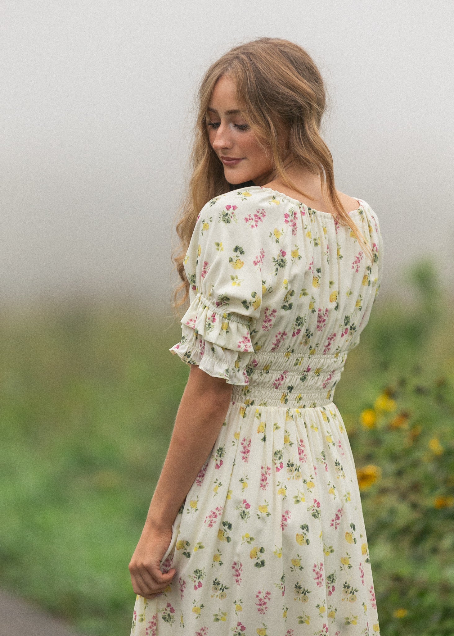 Celine Puff Sleeve Floral Maxi Dress