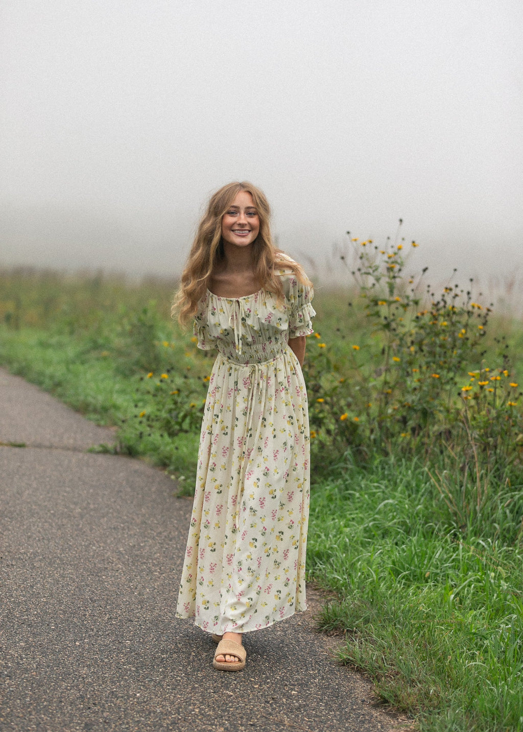 Celine Puff Sleeve Floral Maxi Dress