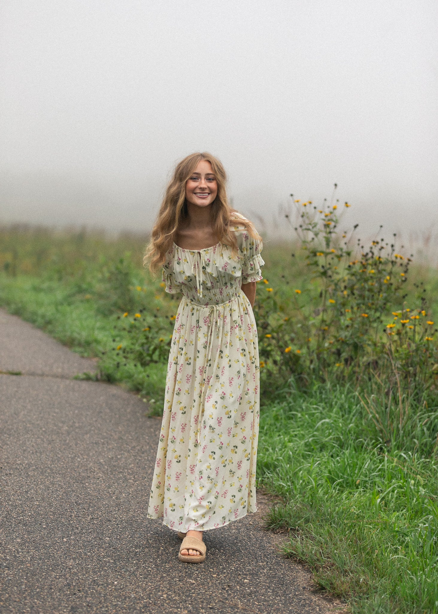 Celine Puff Sleeve Floral Maxi Dress