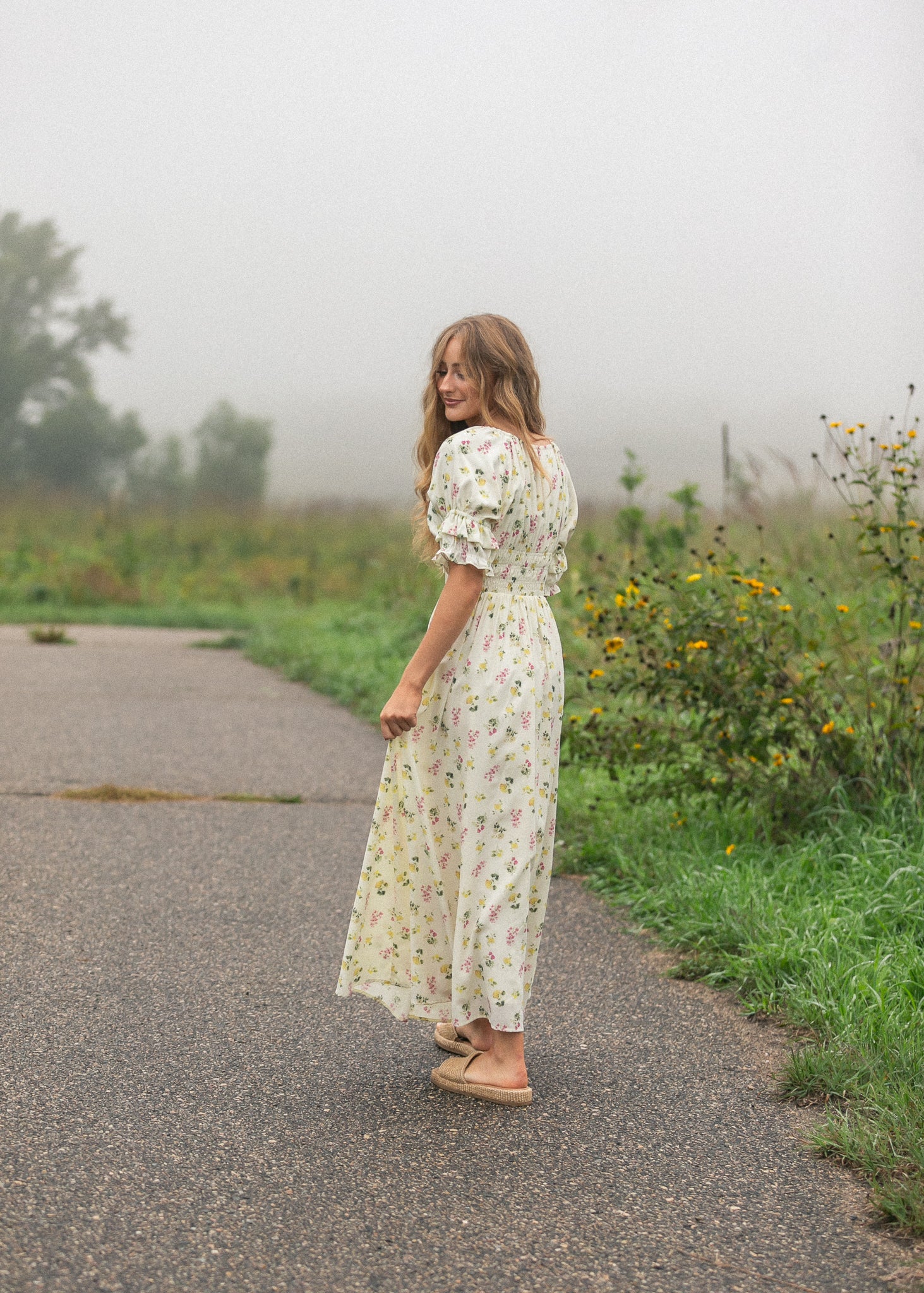 Celine Puff Sleeve Floral Maxi Dress